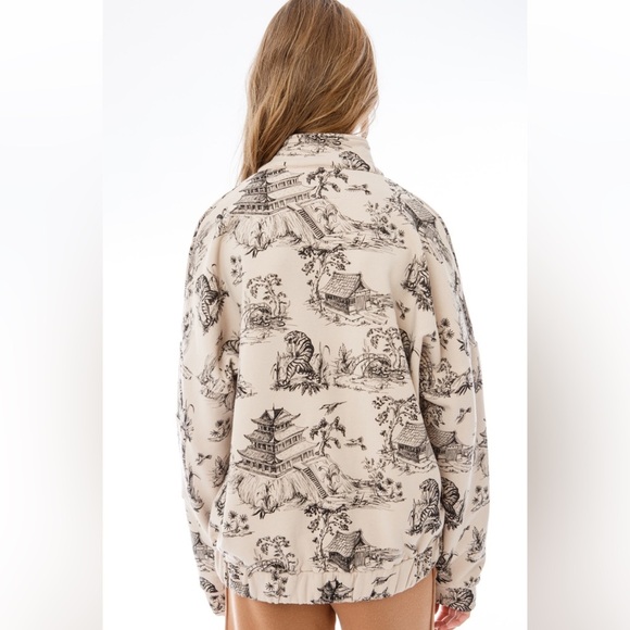 EllandEm J'ADORE L'amour Pattern Half Zip Size M/L - Picture 3 of 11